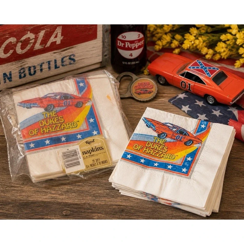 Vintage Dukes of Hazzard Napkins 1981 Warner Bros Unused Party Supplies Lot